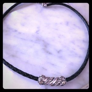 JAI John Hardy Leather Sterling  Slide Necklace